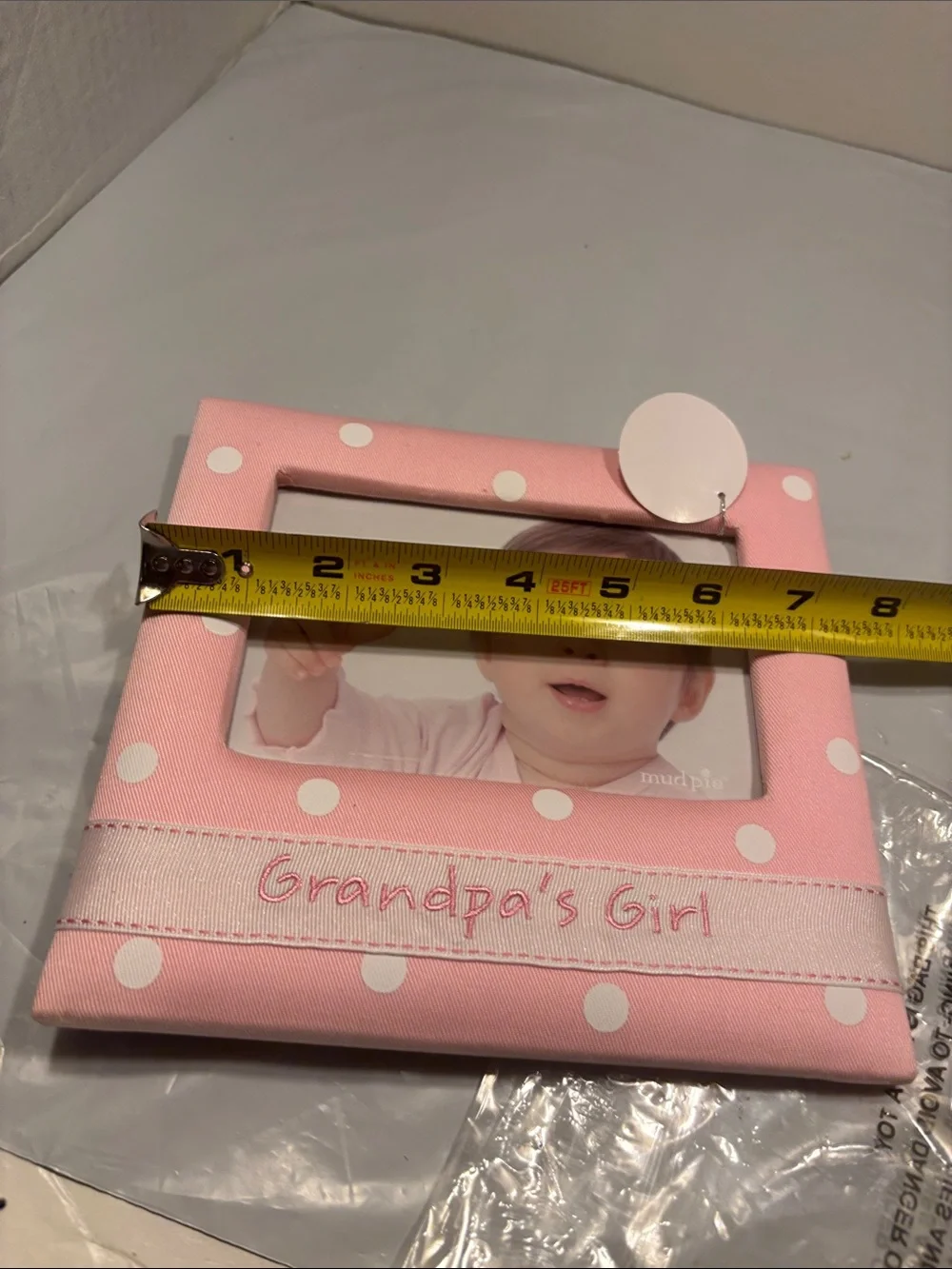 Mudpie grandpa’s girl photo frame pink